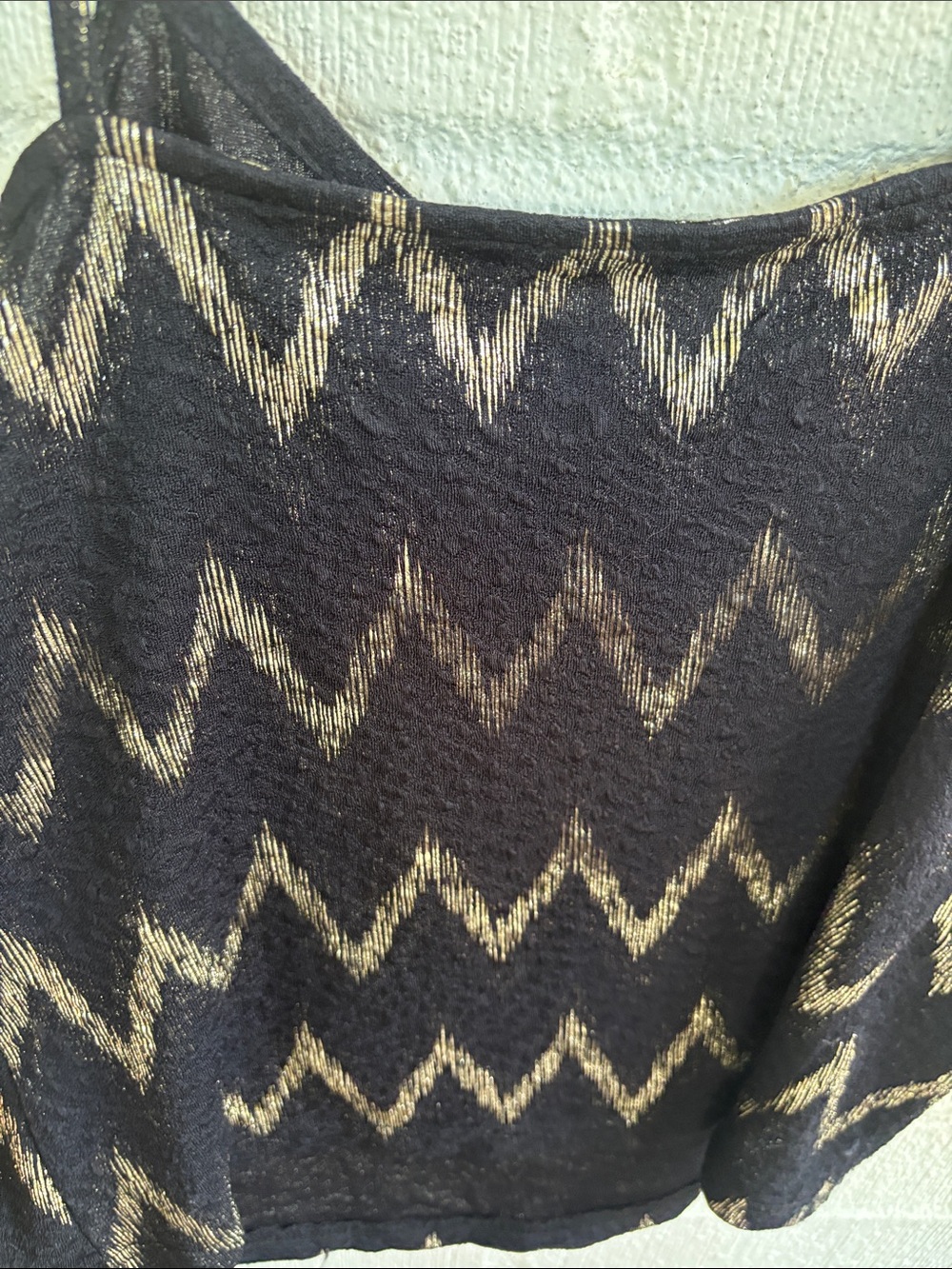 Topshop Chevron Gold Black Cami Camisole - Picture 5 of 5